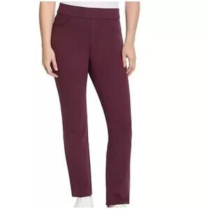 Nine West Womens 12 Heidi Pull On Elastic Waist Stretch Twill Straight Leg Pant